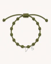 PULSERA NUDOS VERDE OLIVA | INICIAL MINI