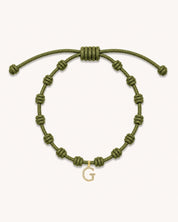 PULSERA NUDOS VERDE OLIVA | INICIAL MINI