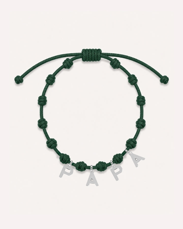 PULSERA NUDOS VERDE OSCURO | INICIAL MINI