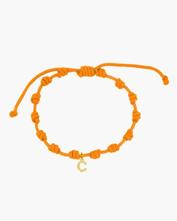 PULSERA NUDOS ORANGE | INICIAL MINI