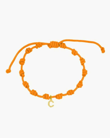 PULSERA NUDOS ORANGE | INICIAL MINI