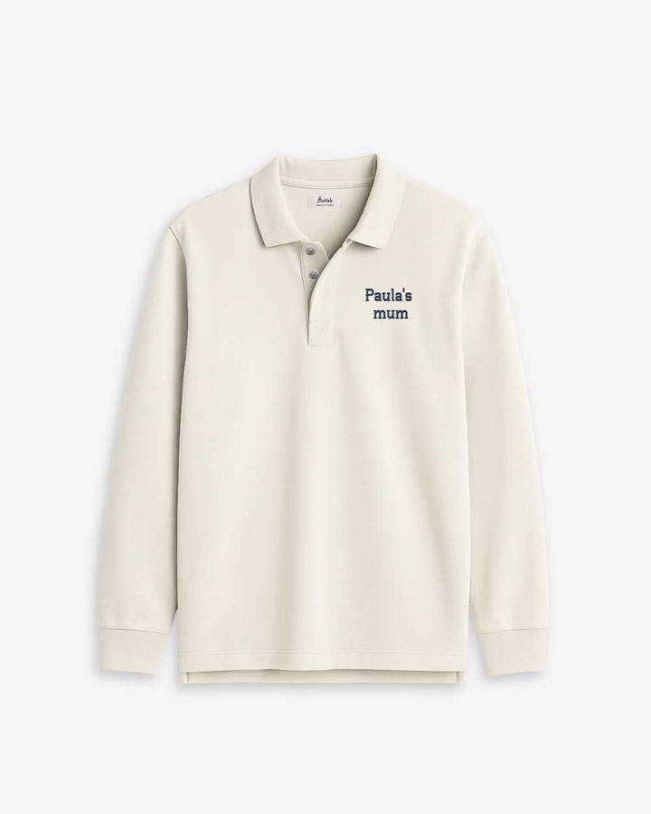 SUDADERA-POLO OFF WHITE | BORDADO PERSONALIZADO
