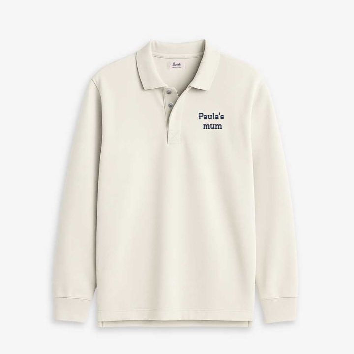SUDADERA-POLO OFF WHITE | BORDADO PERSONALIZADO