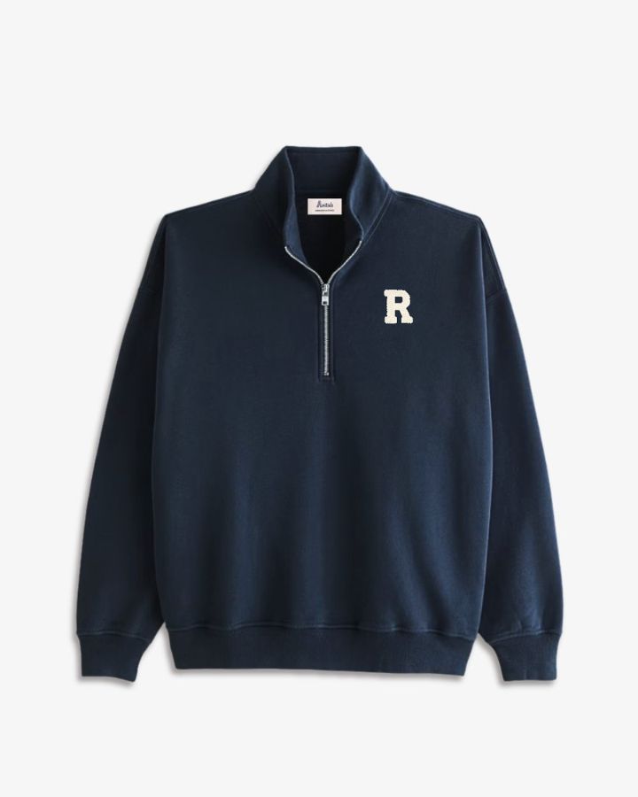 SUDADERA-ZIPPER AZUL MARINO | INICIAL