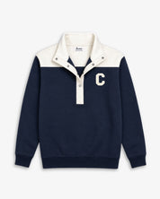 SUDADERA-ZIPPER CONTRAST MARINO | INICIAL