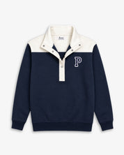 SUDADERA-ZIPPER CONTRAST MARINO | INICIAL