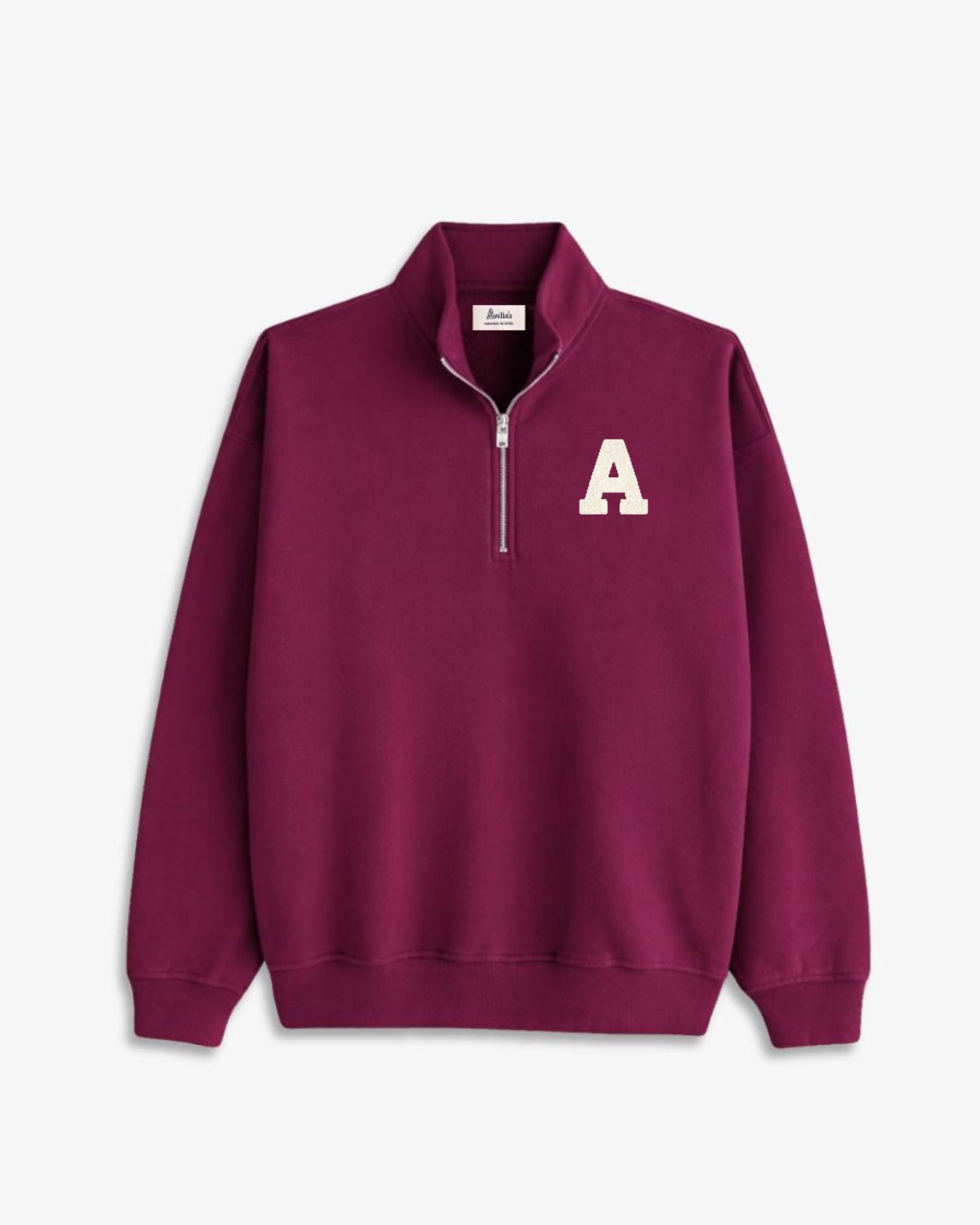 SUDADERA-ZIPPER GRANATE | INICIAL