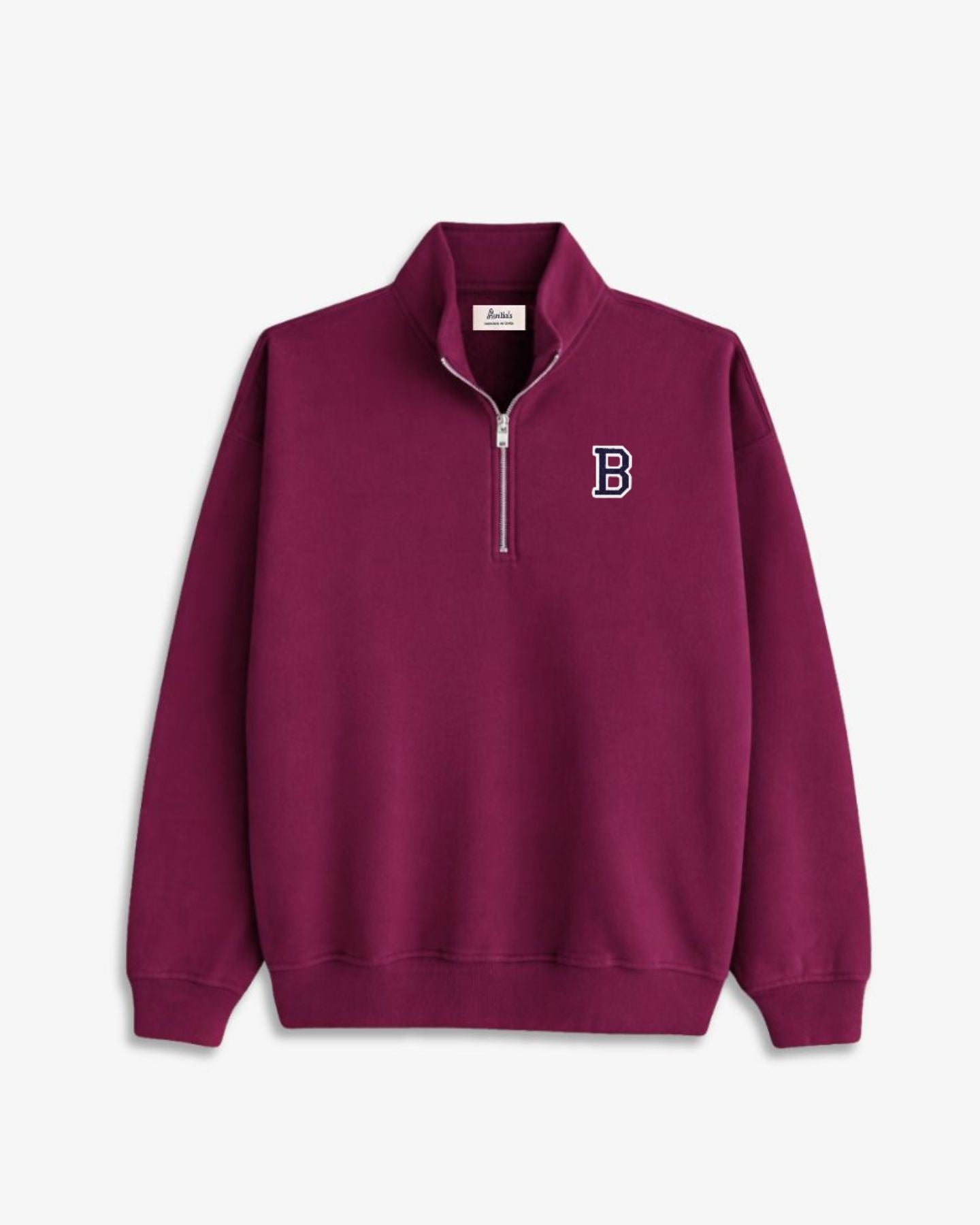 SUDADERA-ZIPPER GRANATE | INICIAL