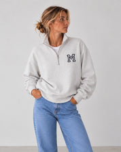 SUDADERA-ZIPPER GRIS | INICIAL