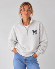 SUDADERA-ZIPPER GRIS | INICIAL