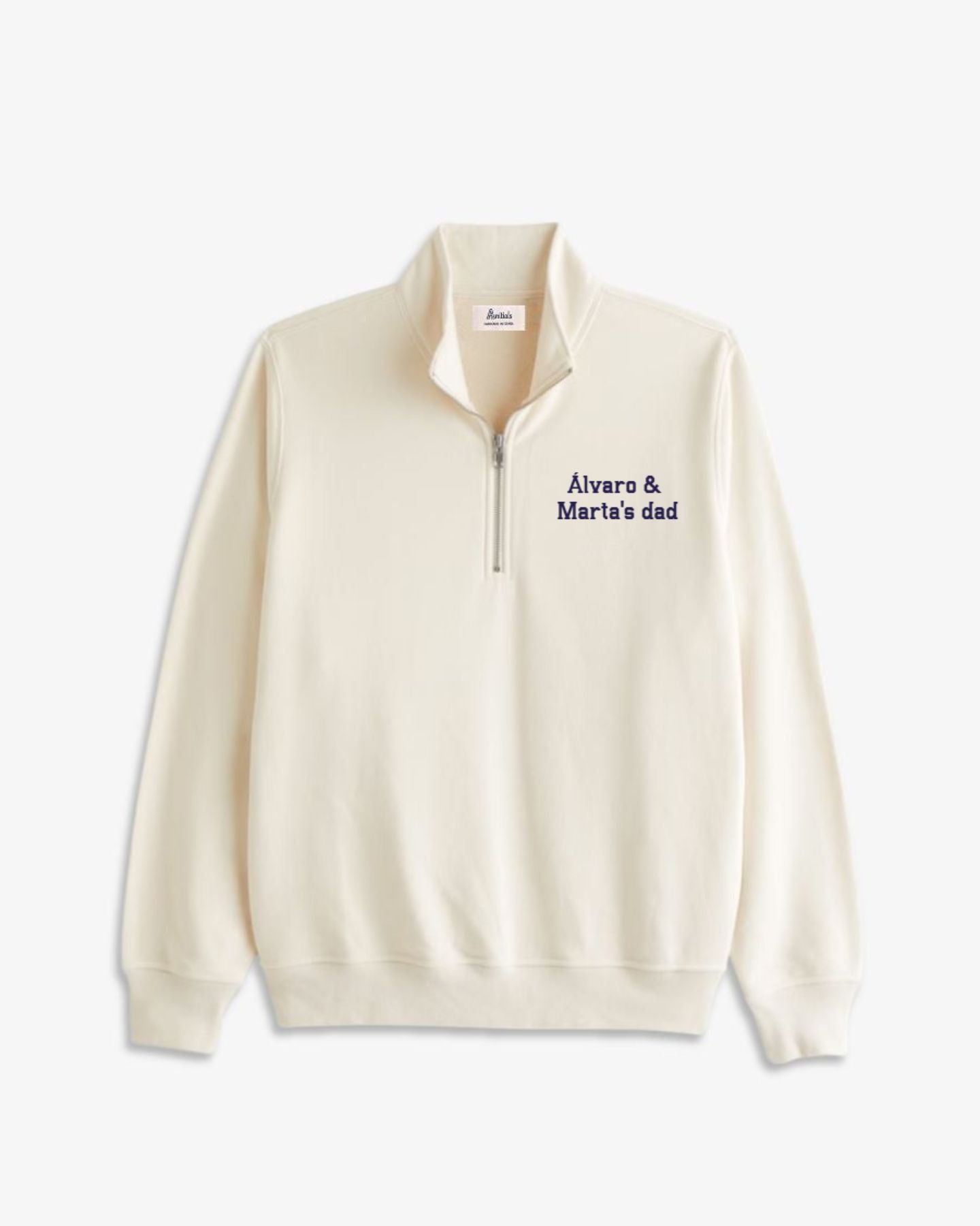 SUDADERA-ZIPPER OFF WHITE | BORDADO PERSONALIZADO