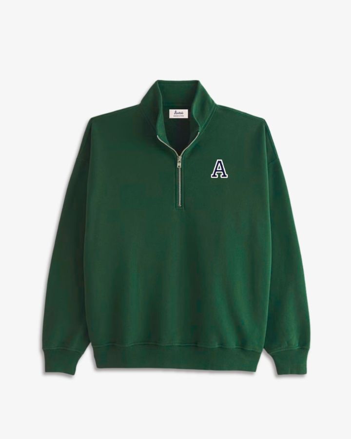 SUDADERA-ZIPPER VERDE OSCURO | INICIAL