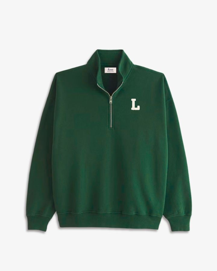 SUDADERA-ZIPPER VERDE OSCURO | INICIAL