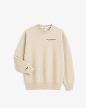 SUDADERA BEIGE | BORDADO FECHA Y PUÑO