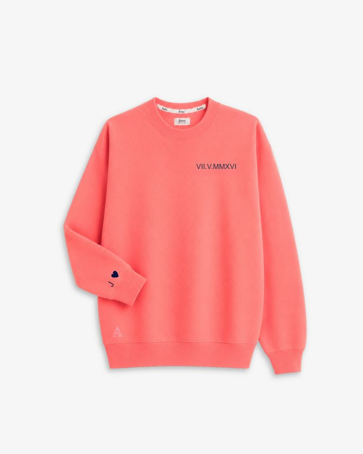 SUDADERA CORAL | BORDADO FECHA Y PUÑO