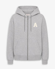 SUDADERA HOODIE - CREMALLERA GRIS | INICIAL
