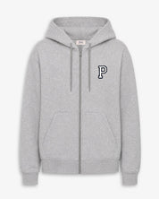 SUDADERA HOODIE - CREMALLERA GRIS | INICIAL