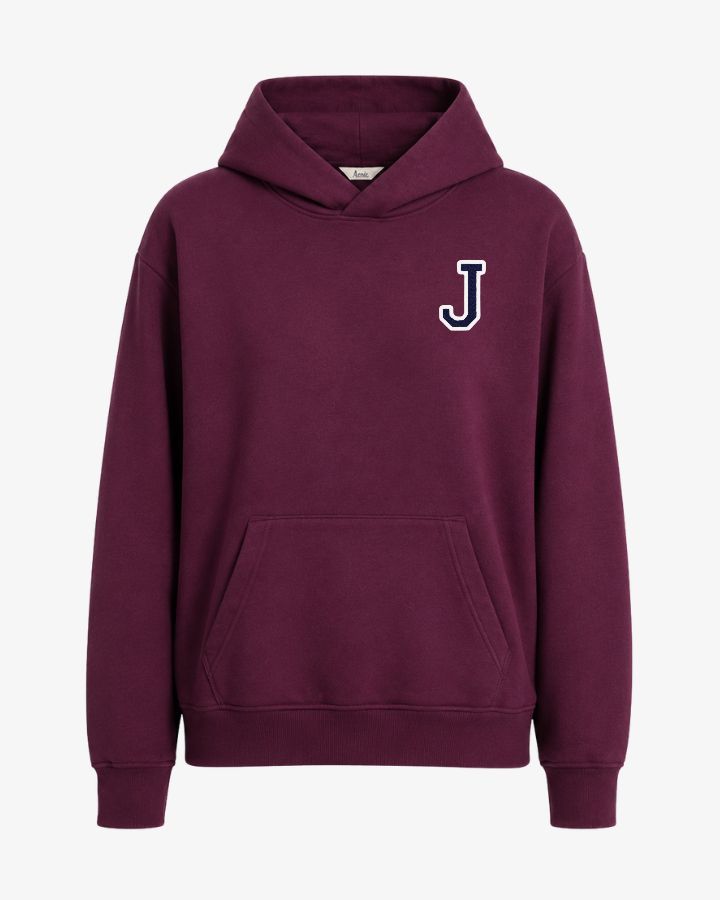 SUDADERA HOODIE GRANATE | INICIAL