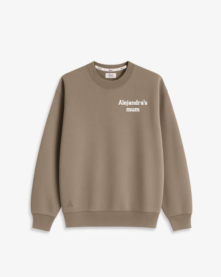 SUDADERA MARRÓN CHOCOLATE | BORDADO PERSONALIZADO