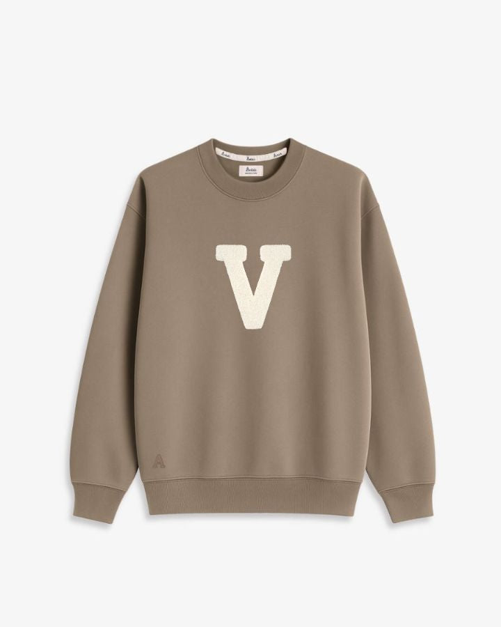 SUDADERA MARRÓN CHOCOLATE | INICIAL