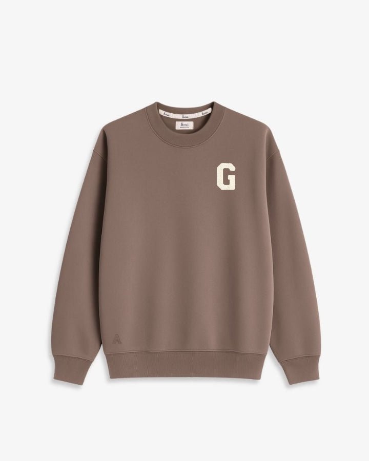 SUDADERA MARRÓN CLARO | INICIAL