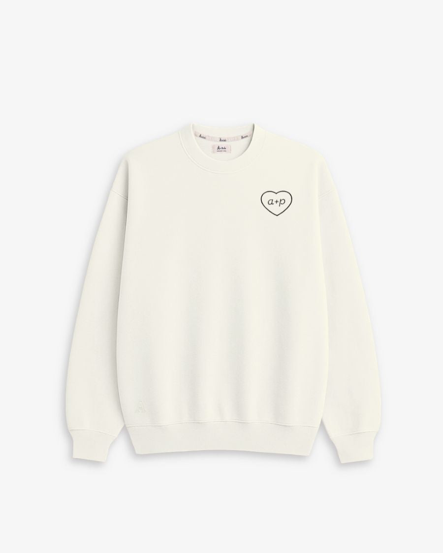 SUDADERA OFF WHITE | BORDADO CORAZÓN