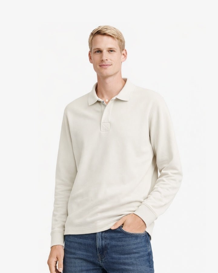 SUDADERA POLO UNISEX OFF WHITE | INICIAL