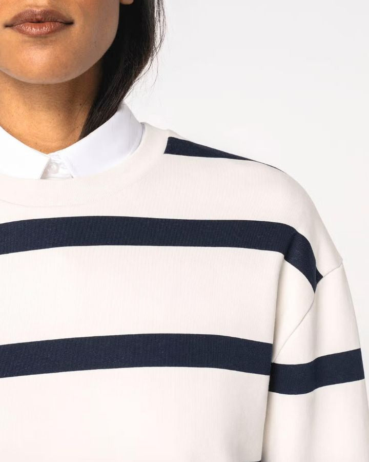 SUDADERA RAYAS MARINO/MARFIL | BORDADO PERSONALIZADO