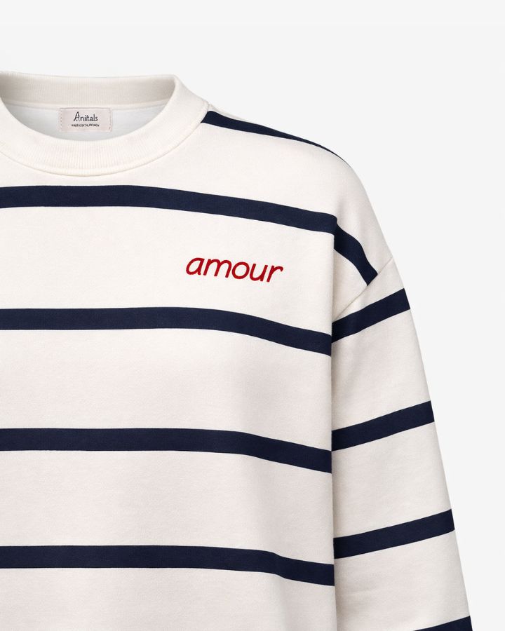 SUDADERA RAYAS MARINO/MARFIL | INICIAL