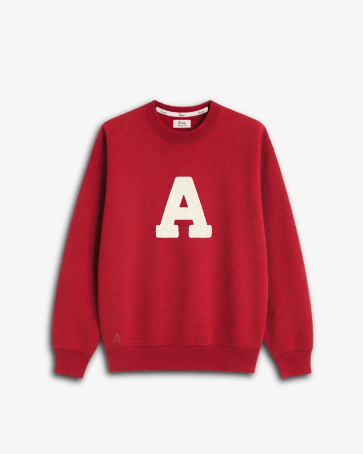 SUDADERA ROJO JASPEADO | INICIAL