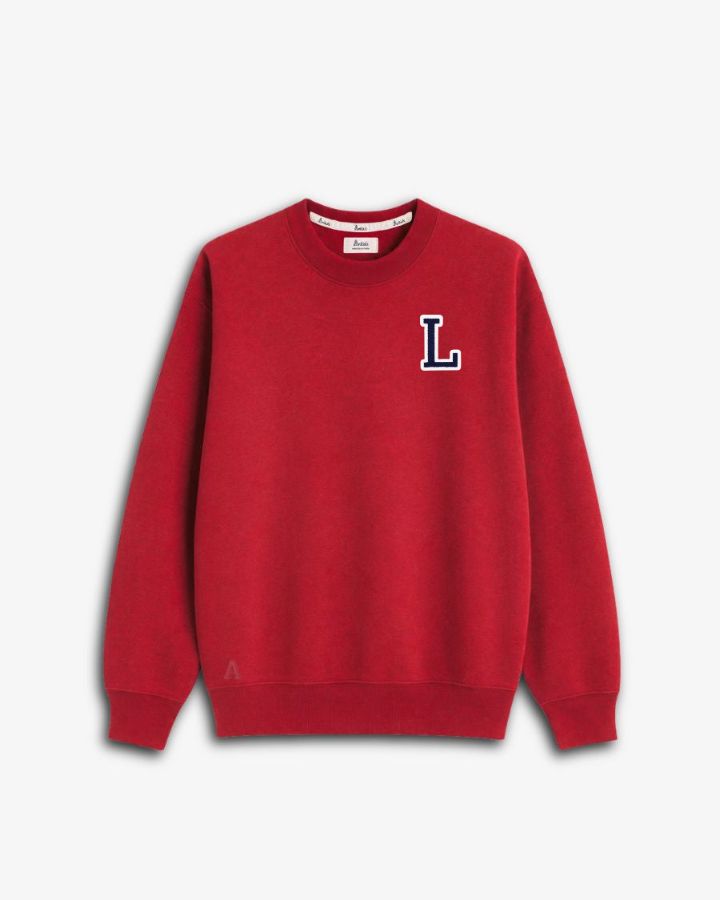 SUDADERA ROJO JASPEADO | INICIAL