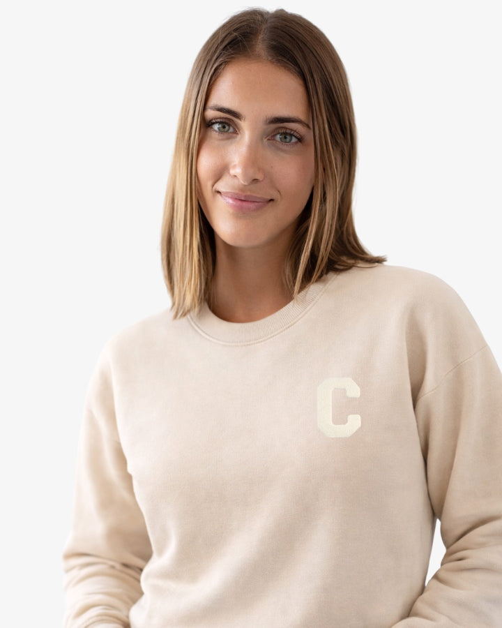 SUDADERA UNISEX CREMA | INICIAL