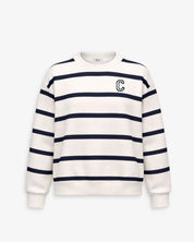 SUDADERA UNISEX NAVY BLUE STRIPES | INICIAL MICRO