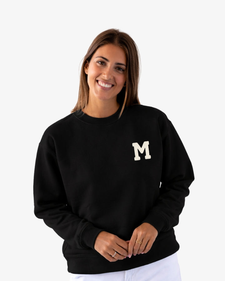 SUDADERA UNISEX NEGRA | INICIAL