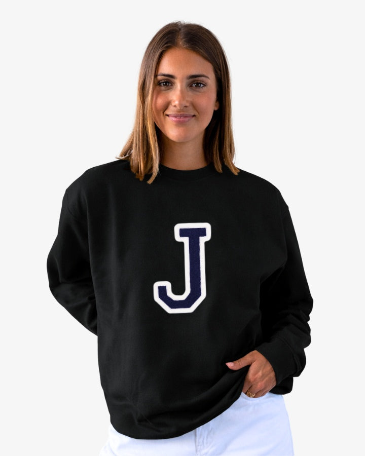 SUDADERA UNISEX NEGRA | INICIAL