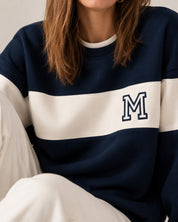 SUDADERA VARSITY · FRANJA OFF WHITE | INICIAL