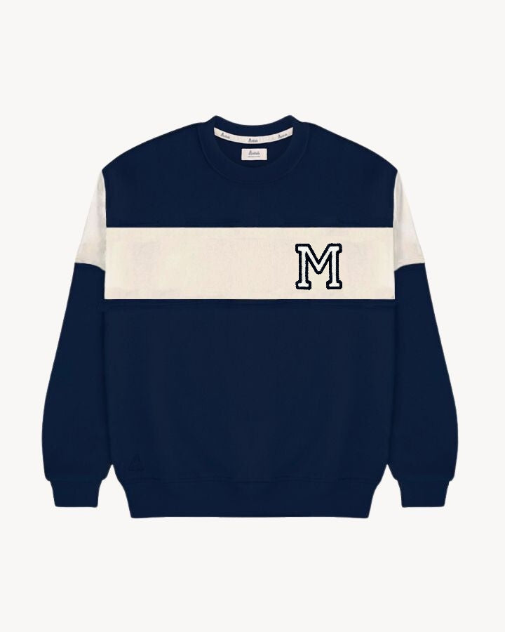 SUDADERA VARSITY · FRANJA OFF WHITE | INICIAL