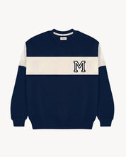 SUDADERA VARSITY · FRANJA OFF WHITE | INICIAL