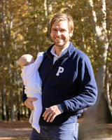 SUDADERA-ZIPPER UNISEX AZUL MARINO | INICIAL