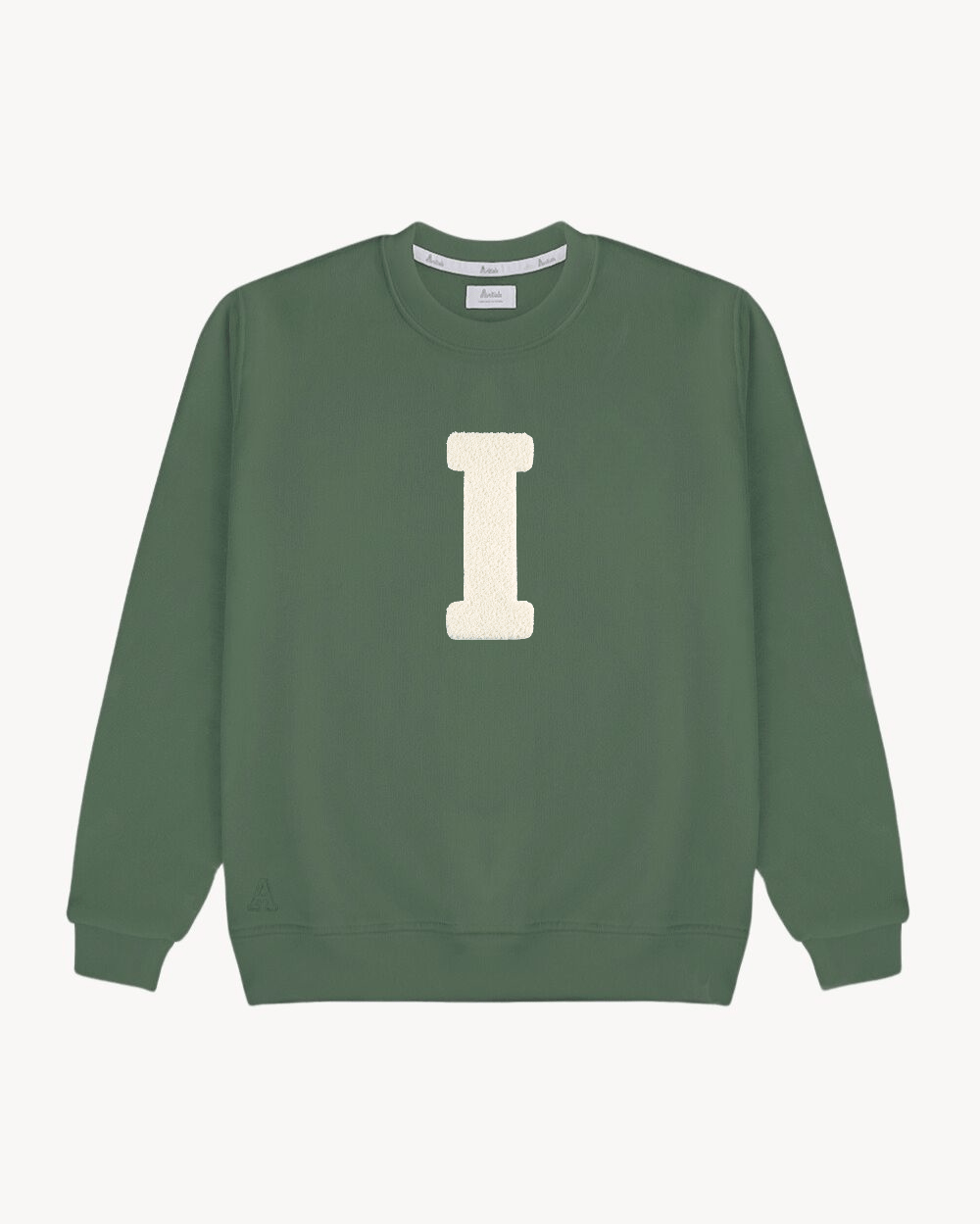 OLIVE GREEN SWEATSHIRT | LARGE INITIAL CURL