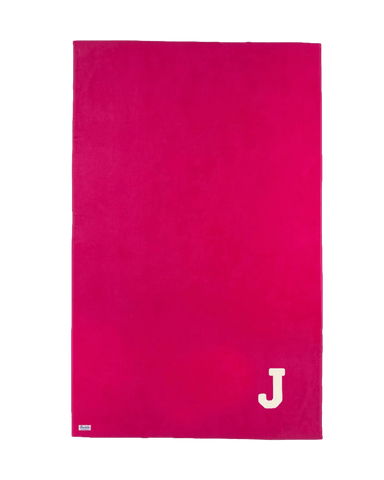 FUCHSIA TOWEL | ONE OR MORE LARGE CURL INITIALS