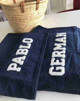 NAVY BLUE TOWEL | ONE OR MORE MINI INITIALS