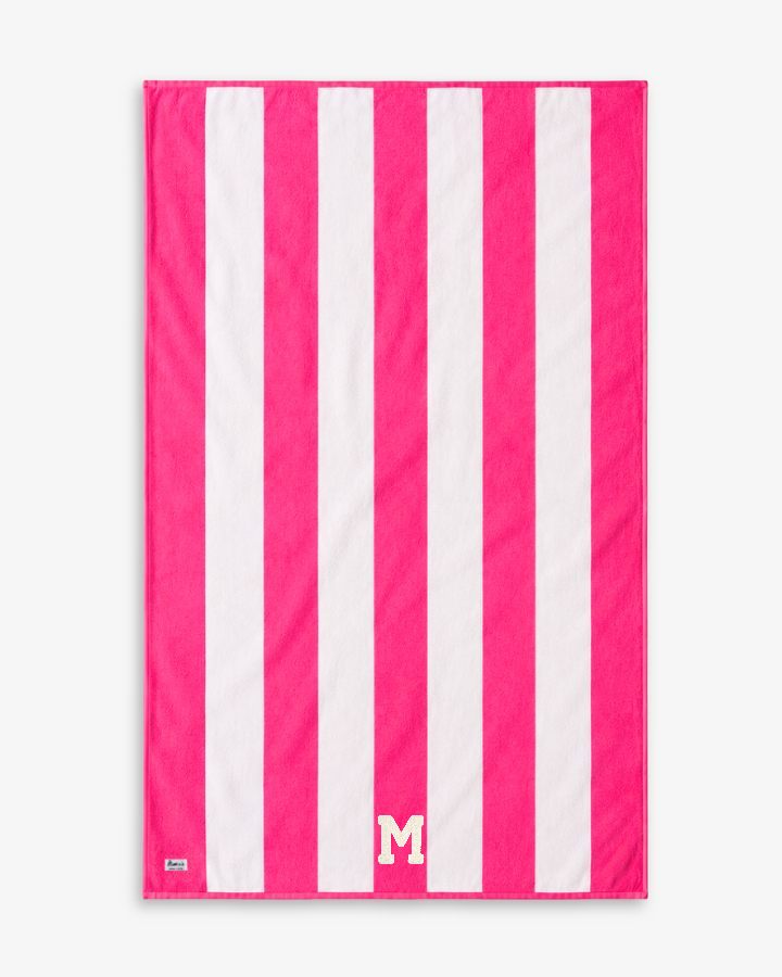 TOALLA RAYAS FUCSIA | UNA O MÁS INICIALES MINI