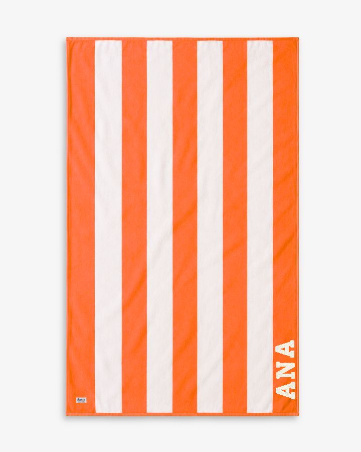 TOALLA RAYAS NARANJA | UNA O MÁS INICIALES MINI