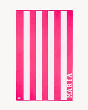 TOALLA RAYAS FUCSIA | UNA O MÁS INICIALES MINI