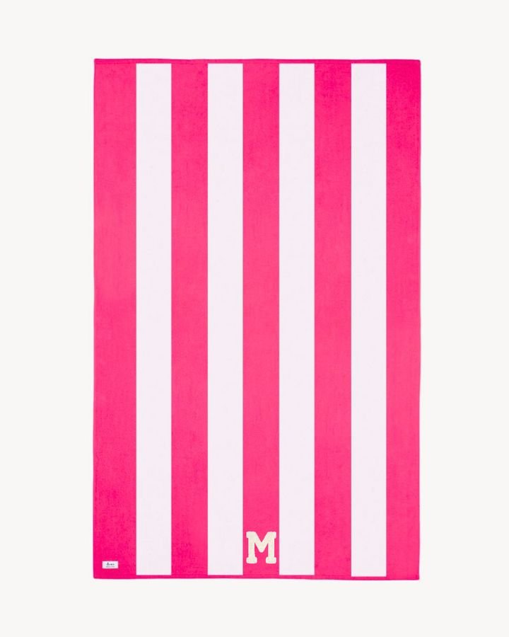 TOALLA RAYAS FUCSIA | UNA O MÁS INICIALES MINI