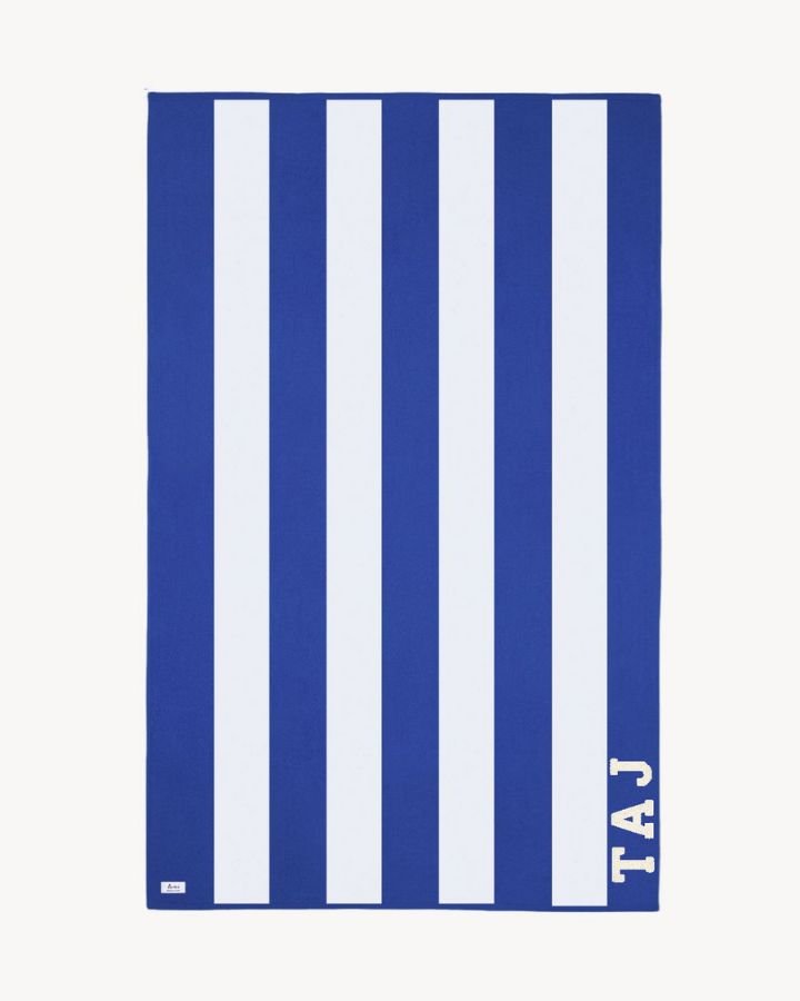 TOALLA RAYAS COBALT BLUE | UNA O MÁS INICIALES MINI