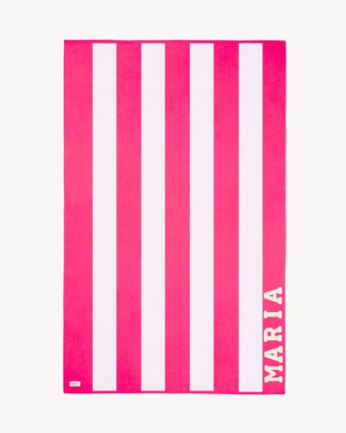 TOALLA RAYAS FUCSIA | UNA O MÁS INICIALES MINI