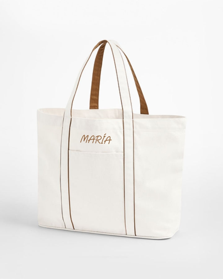 TOTE BAG CONTRAST CAMEL | BORDADO PERSONALIZADO