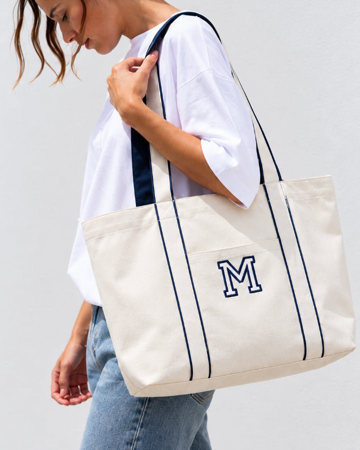 TOTE BAG CONTRAST MARINO | INICIAL MINI